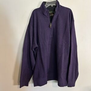 Orvis Sweater Mens L Purple 100% Wool 1/4‎ Zip Lightweight Pullover Fly Fishing